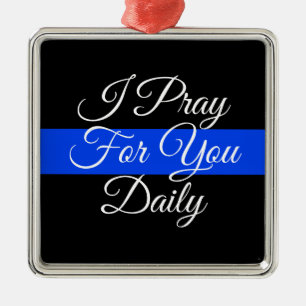 POLIZEILICHE UNTERSTÜTZUNG DER BLAUEN-LINE-CHRISTM ORNAMENT AUS METALL