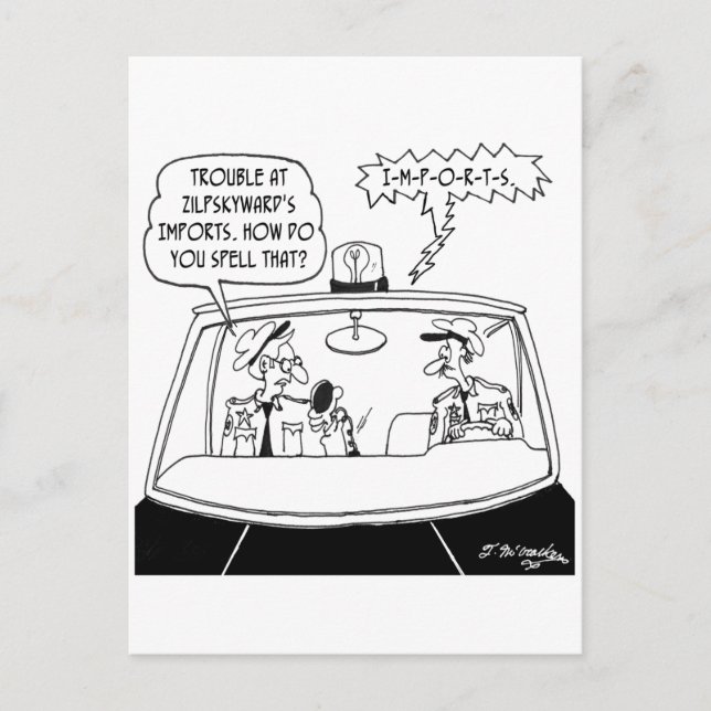 Polizeilicher Cartoon 5125 Postkarte (Vorderseite)