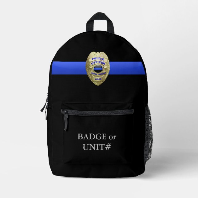 Polizeiliches Abzeichen Bedruckter Rucksack (Vorderseite)