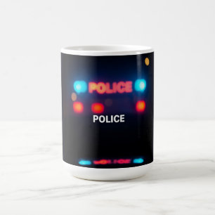 Polizeilichter – Blinkende Notfall-Nacht-Design Kaffeetasse