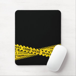 Polizeilinie mit gelber Absperrung am Tatort Mousepad