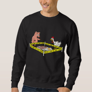 Polizeilinie überquert Schweinefleisch und Hühnerf Sweatshirt
