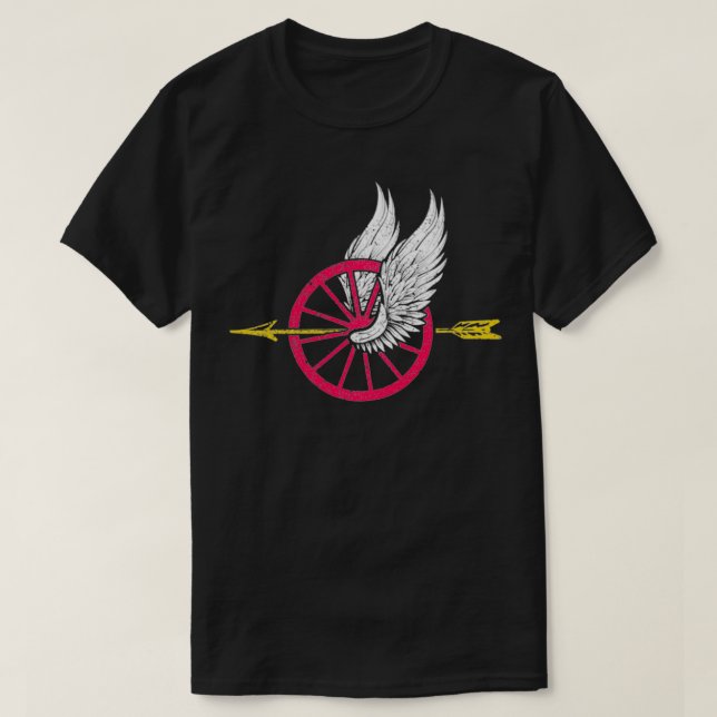 Polizeimotoreinheit Flügel und Pfeil für Motor T-Shirt (Design vorne)