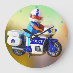 Polizeimotorrad Große Wanduhr
