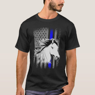 Polizeipferd - Amerikanische Flagge T-Shirt