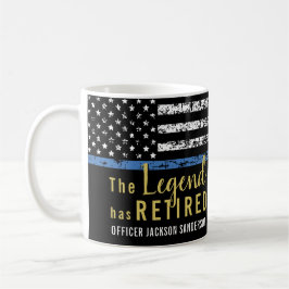 Polizeiretirement American Flag Thin Blue Line Kaffeetasse
