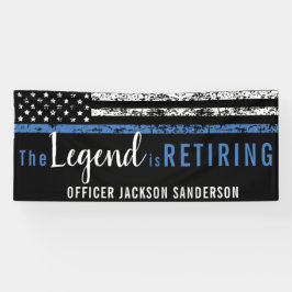 Polizeiretirement Thin Blue Line American Flag Banner