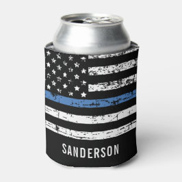 Polizeiretirement Thin Blue Line American Flag Dosenkühler