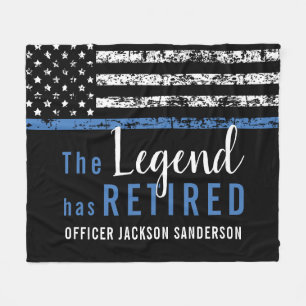 Polizeiretirement Thin Blue Line American Flag Fleecedecke