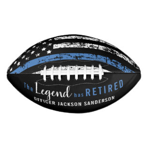 Polizeiretirement Thin Blue Line American Flag Football