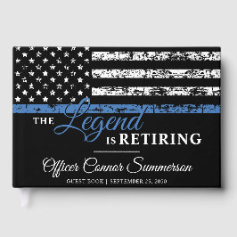 Polizeiretirement Thin Blue Line American Flag Gästebuch