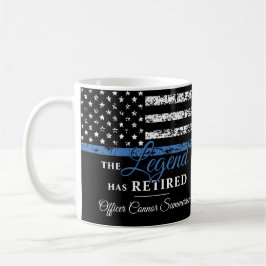 Polizeiretirement Thin Blue Line American Flag Kaffeetasse