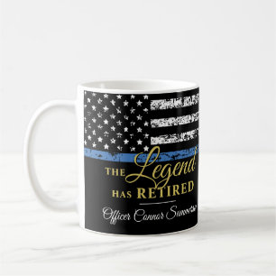 Polizeiretirement Thin Blue Line American Flag Kaffeetasse