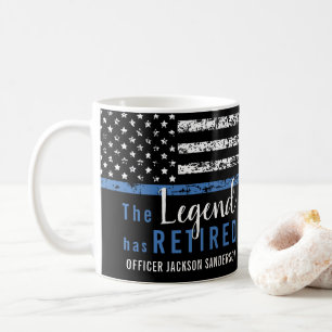 Polizeiretirement Thin Blue Line American Flag Kaffeetasse