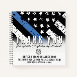 Polizeirezisionsjahrbuch Blue Line Gästebuch Notizbuch