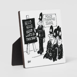 Polizeischule. Funny Cartoon Illustration Fotoplatte