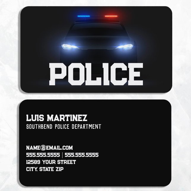 Polizeischwarm Visitenkarte (Police Black Business Cards)