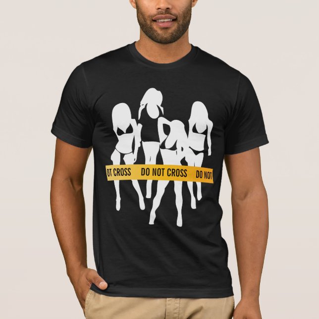 Polizeistreifen - nicht überqueren T-Shirt (Vorderseite)