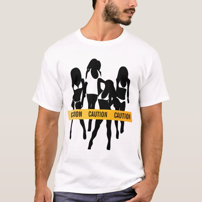 Polizeistreifen - VORSICHT T-Shirt (Vorderseite)