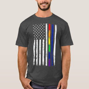 Polizeiunterstützung LGBT Gay Pride Thin Blue Lin T-Shirt