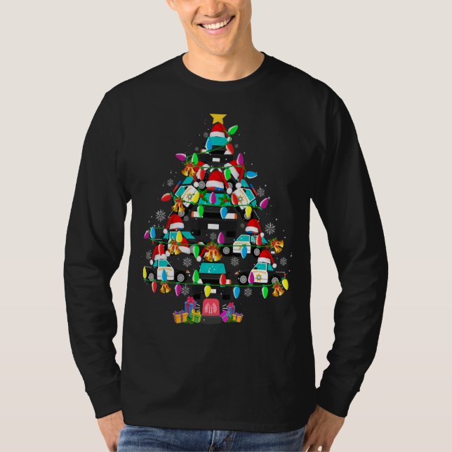 Polizeiwache Weihnachtsbaum Funny Santa Policeman  T-Shirt (Vorderseite)