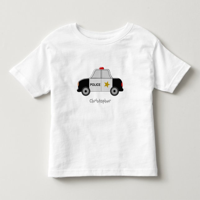 Polizeiwagen addieren gerade Namen Kleinkind T-shirt (Vorderseite)
