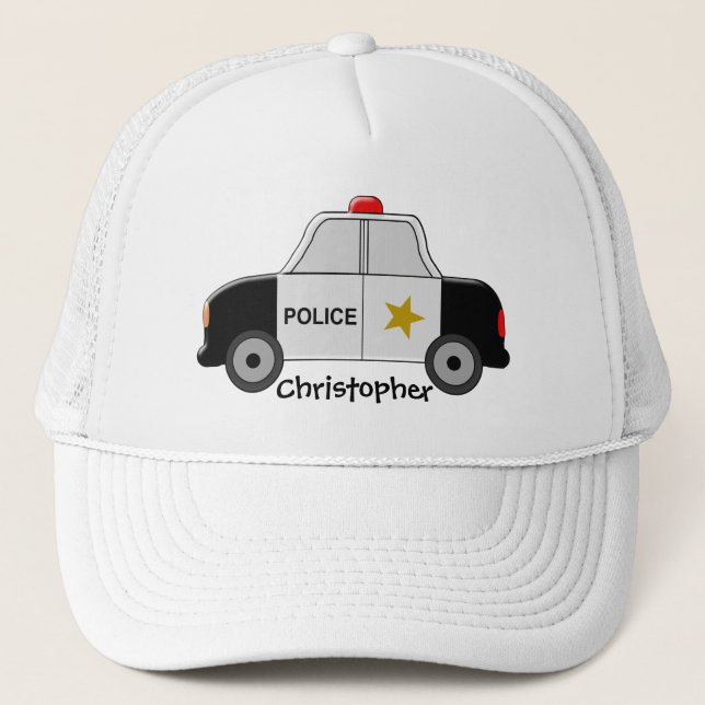 Polizeiwagen addieren gerade Namen Truckerkappe (Vorderseite)