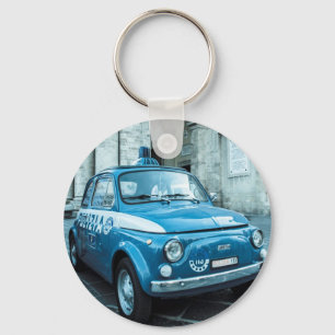 Polizeiwagen Fiats 500 in Mittelitalien Schlüsselanhänger