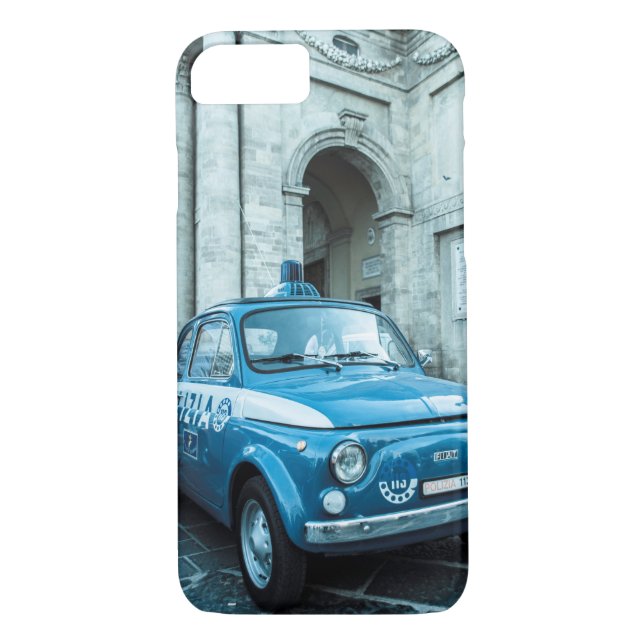 Polizeiwagen Fiats 500 iPhone 7 Fall in Italien, Case-Mate iPhone Hülle (Rückseite)