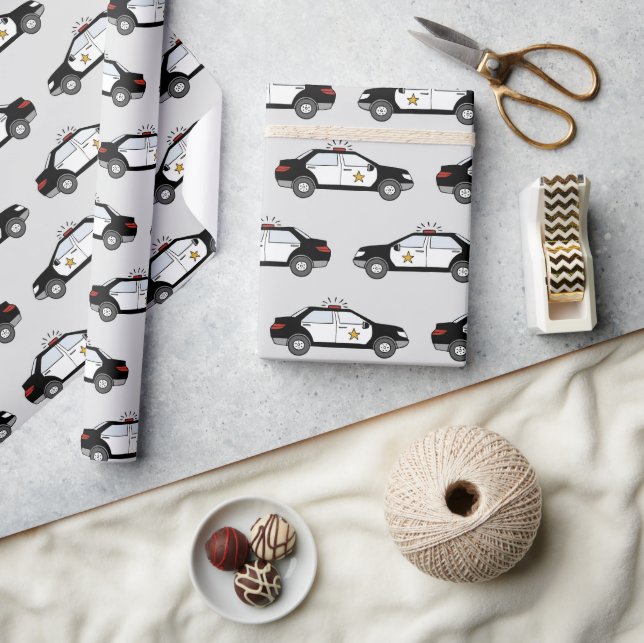 Polizeiwagen Geschenkpapier (Kunsthandwerk)
