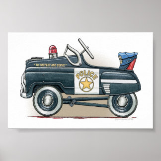 Polizeiwagen Polizist Auto Poster