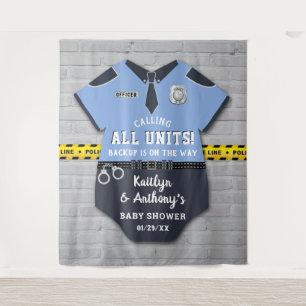 Polizist Baby Shower Foto Hintergrund Wandteppich