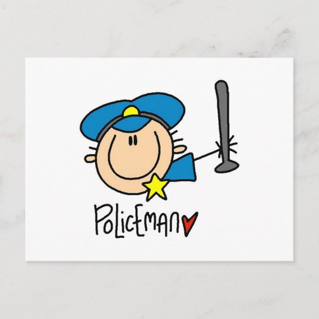 Polizist Beruf Postkarte (Vorderseite)