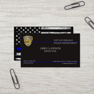 Polizist Dünne blaue Linie Flagge Polizeibehörde Visitenkarte