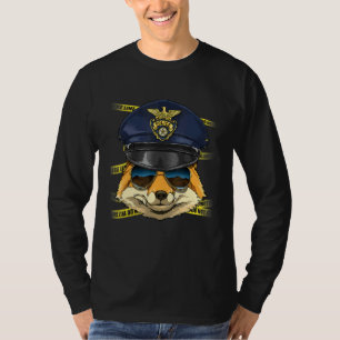 Polizist Fox PD Polizist Tatort Wildes Tier T-Shirt