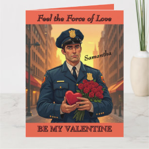 Polizist fühlen die Kraft der Liebe Valentins Karte