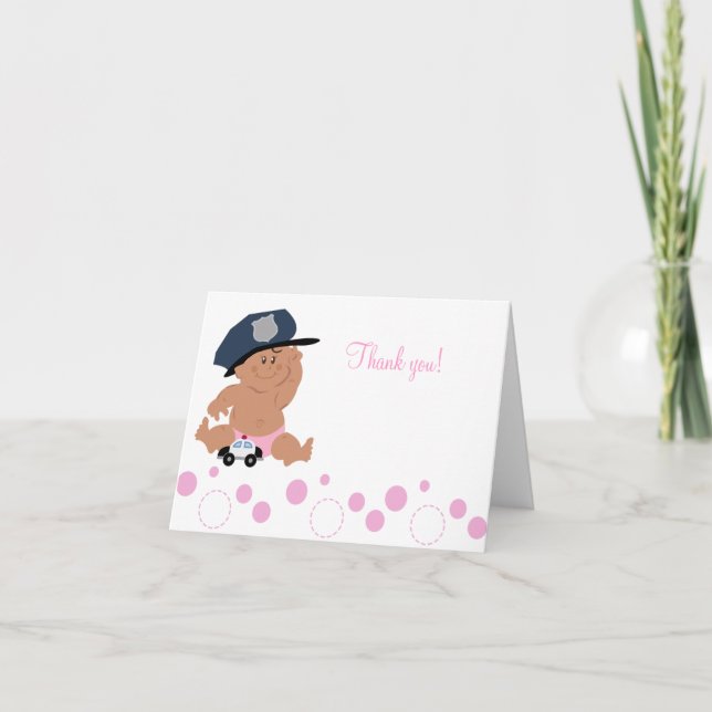 Polizist für Kinderpolizei geklappt Danke, Noten Dankeskarte (Vorderseite)