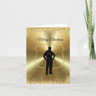 Polizist Golden Weihnachtskarte Karte