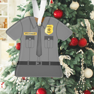 Polizist in grauer Uniform Ornament