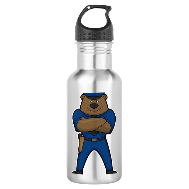 Polizist-Polizei Edelstahlflasche (Vorderseite)