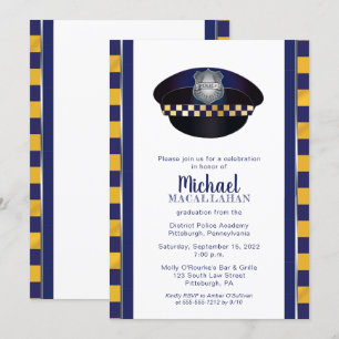 Polizist   Polizei   Polizist Hat Graduation Party Einladung