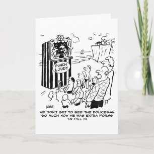 Polizist Punch & Judy - Happy Birthday Card Karte