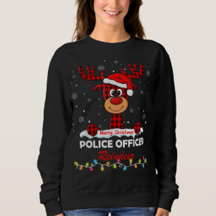 Polizist Renntier Santa Hut Buffalo Kariert Ch Sweatshirt