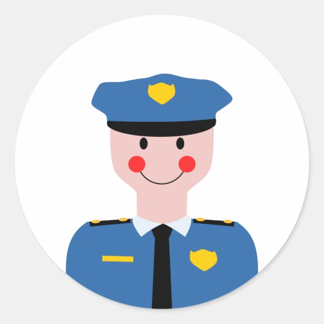 Polizist Runder Aufkleber (Vorderseite)