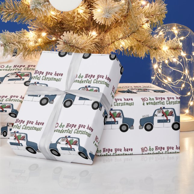 Polizist Santa Holiday Packpapier (Feiertage)