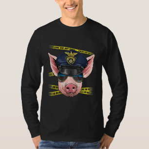 Polizist Schwein PD Cop Tatort Bauernhof Tier T-Shirt