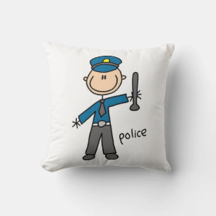 Polizist Stickfigur Kissen