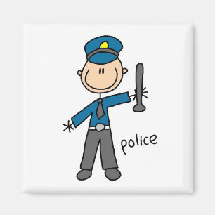 Polizist Stickfigur Magnet