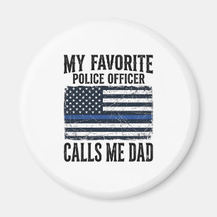 Polizist Vater Thin Blue Line Vintage Vector D Magnet