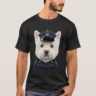Polizist Westie auf Polizei West Highland Weiß T-Shirt